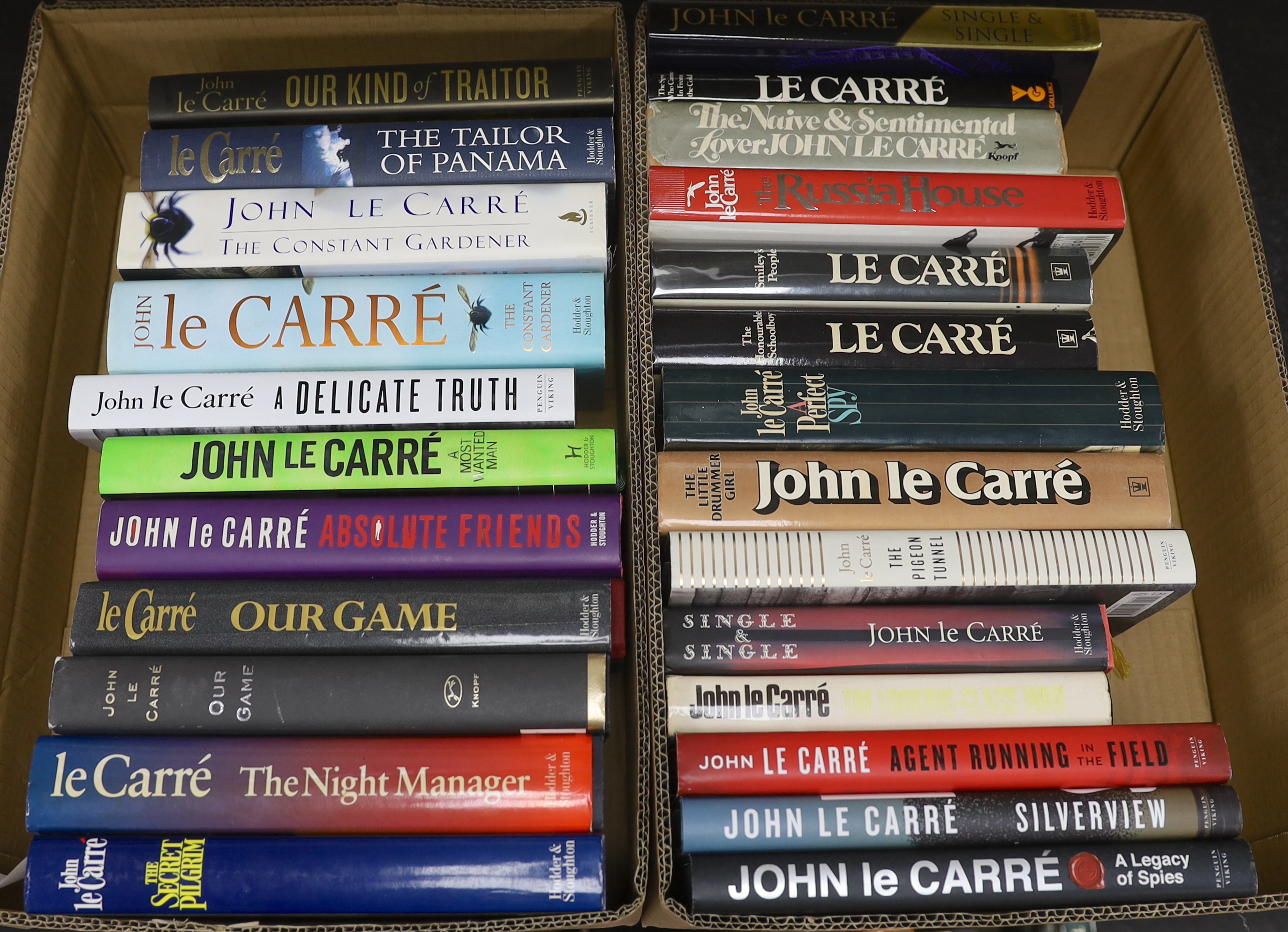 Le Carre, John - 19 works, all 1st editions, all with d/j’s, comprising:- The Looking Glass War, 1965; The Naive and Sentimental Lover, 1st USA edition, 1971; Smiley’s People, 1979; The Little Drummer Girl, 1983; A Perfe